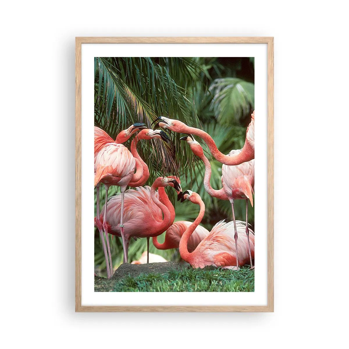 Plagát v ráme zo svetlého duba - Popoludňajšie klebety - 50x70 cm
