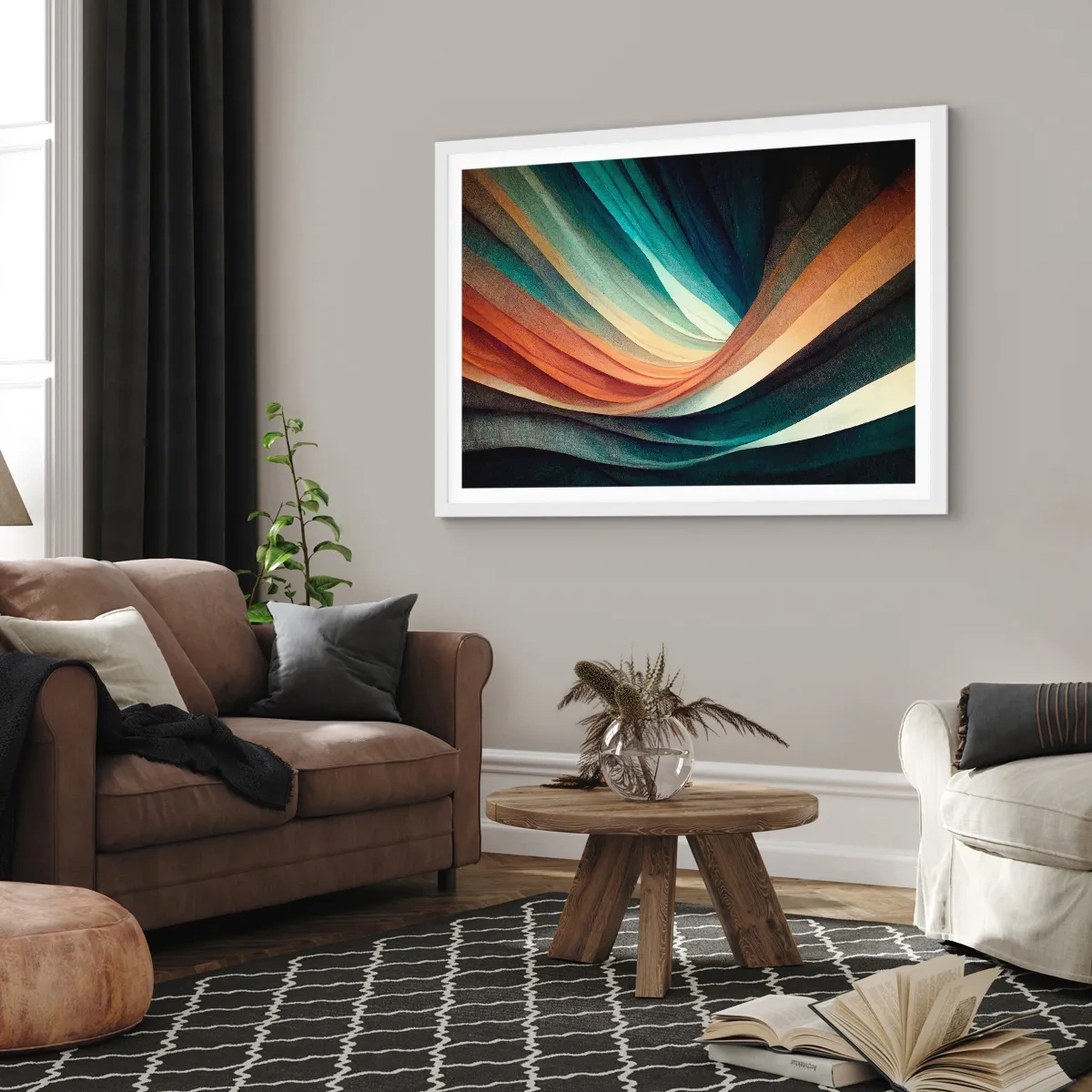 Plagát v bielom ráme - Utkané z farieb - 40x30 cm