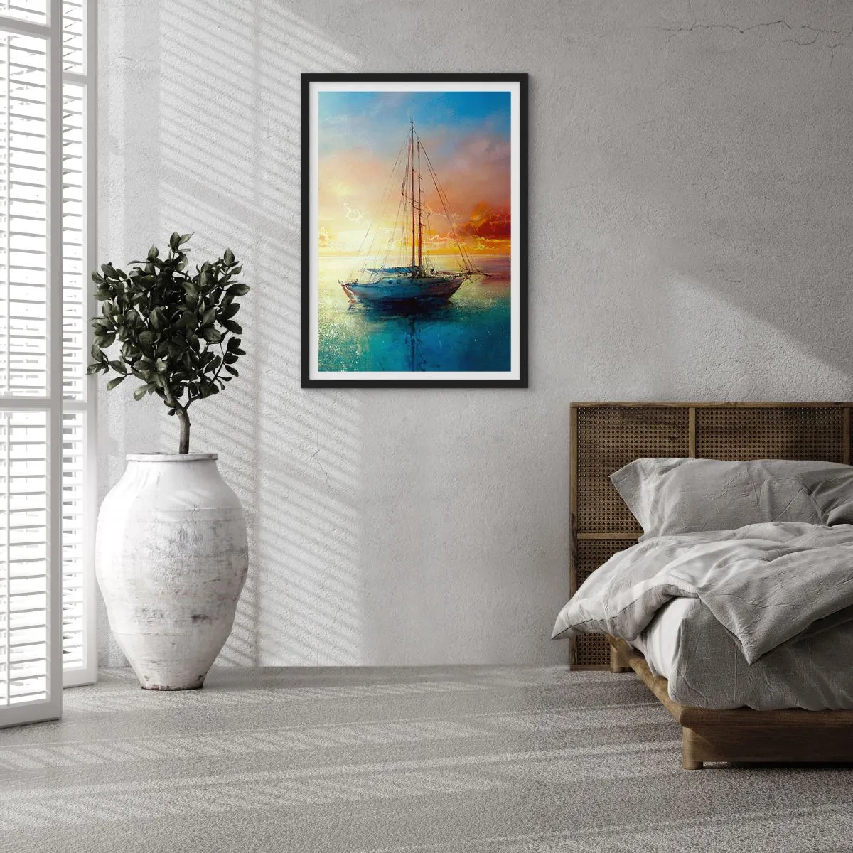 Plagát v čiernom ráme - V zlatom zálive - 40x50 cm