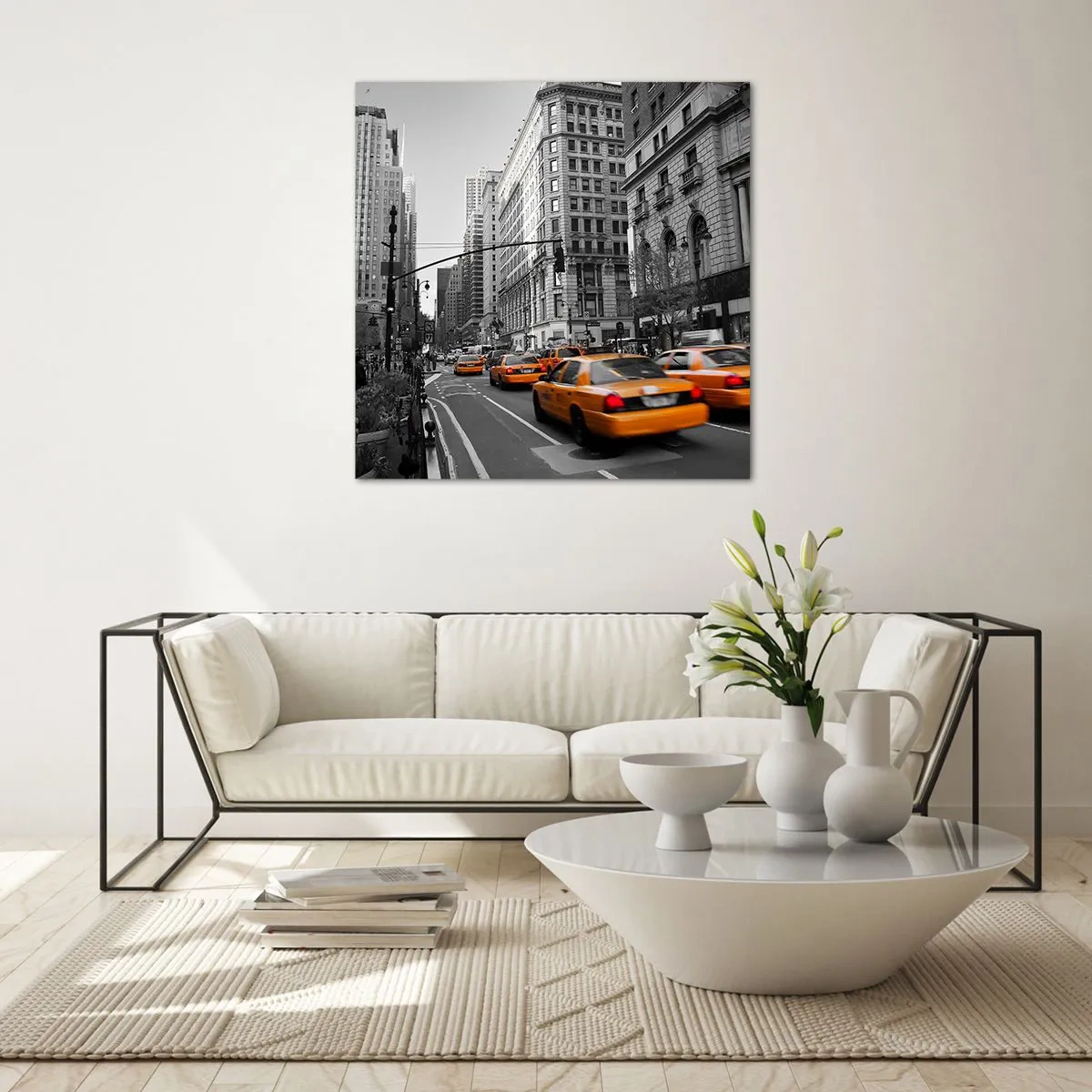 Obraz na skle - Slnko veľkomesta - 60x60 cm