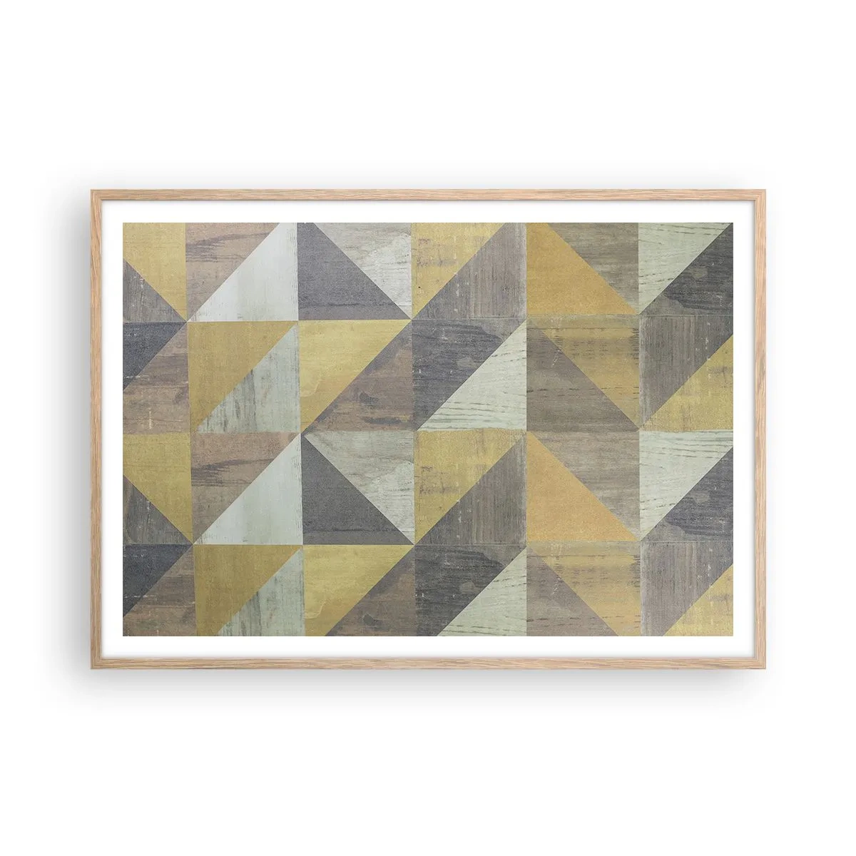 Plagát v ráme zo svetlého duba - V uhle trojuholníka - 100x70 cm