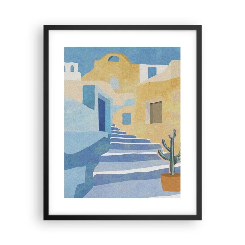 Plagát v čiernom ráme - Deň v arabskom meste - 40x50 cm
