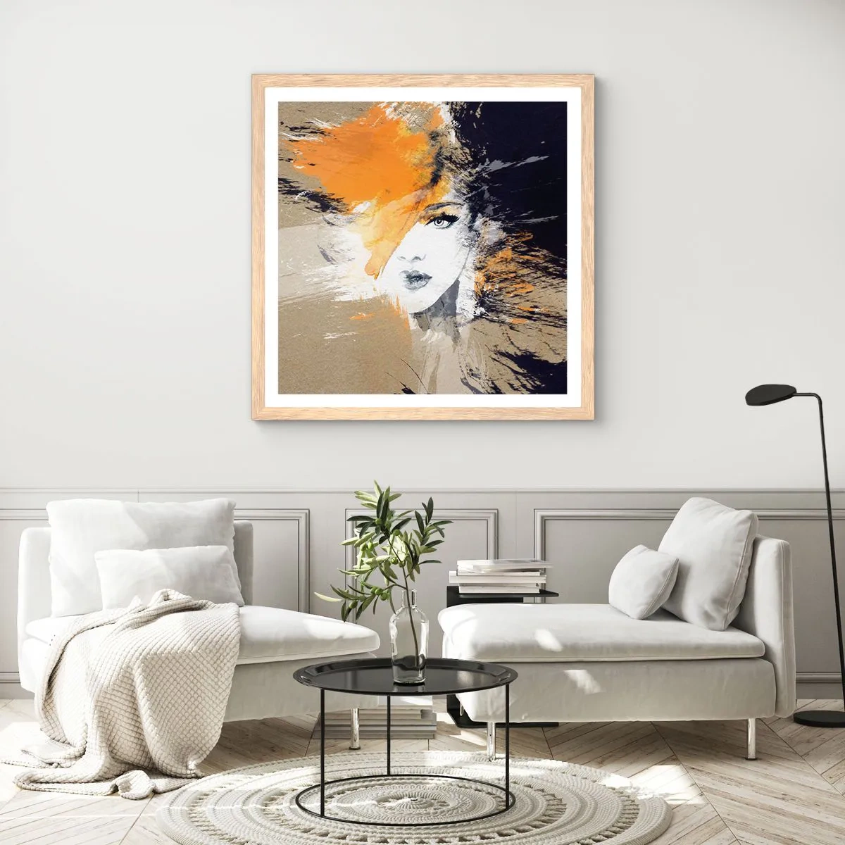 Plagát v ráme zo svetlého duba - A je svetlo - 60x60 cm