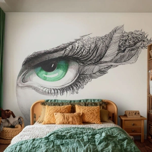 Fototapeta Premium Canvas - Krásna a pripravená zaútočiť - Abstrakcia, Grafika, Oko - 350x256 cm
