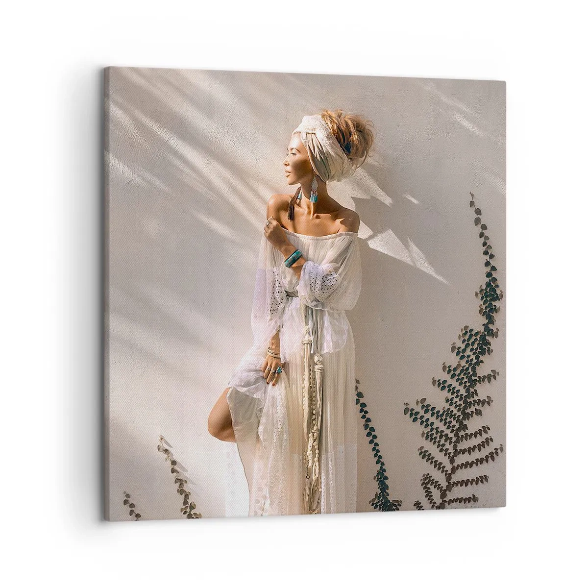 Obraz na plátne - Slnko a dievča - 50x50 cm