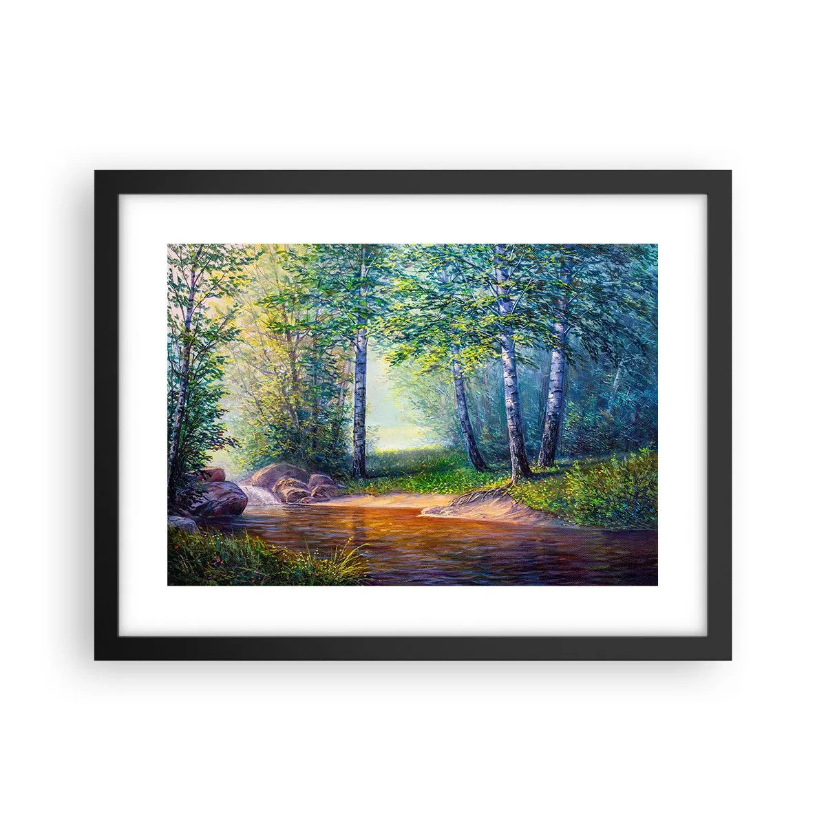 Plagát v čiernom ráme - Idylické prostredie - 40x30 cm
