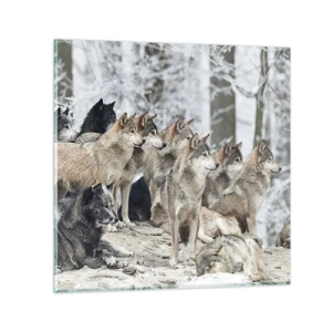 Obraz na skle - Rodina a priatelia - 30x30 cm