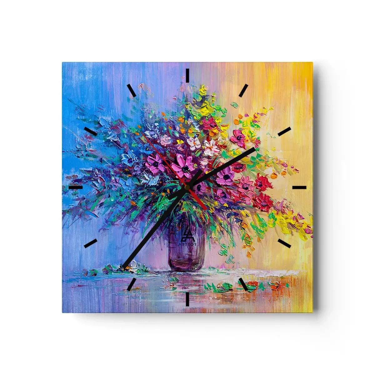 Nástenné hodiny - Dar letnej lúky - 30x30 cm