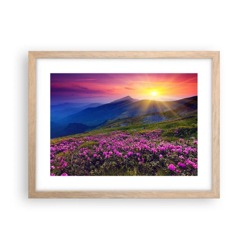 Plagát v ráme zo svetlého duba - …A okolo vonia kosodrevina a voňajú byliny - 40x30 cm