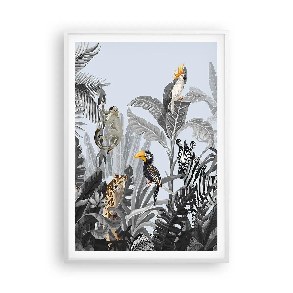 Plagát v bielom ráme - Africká rozprávka - 70x100 cm