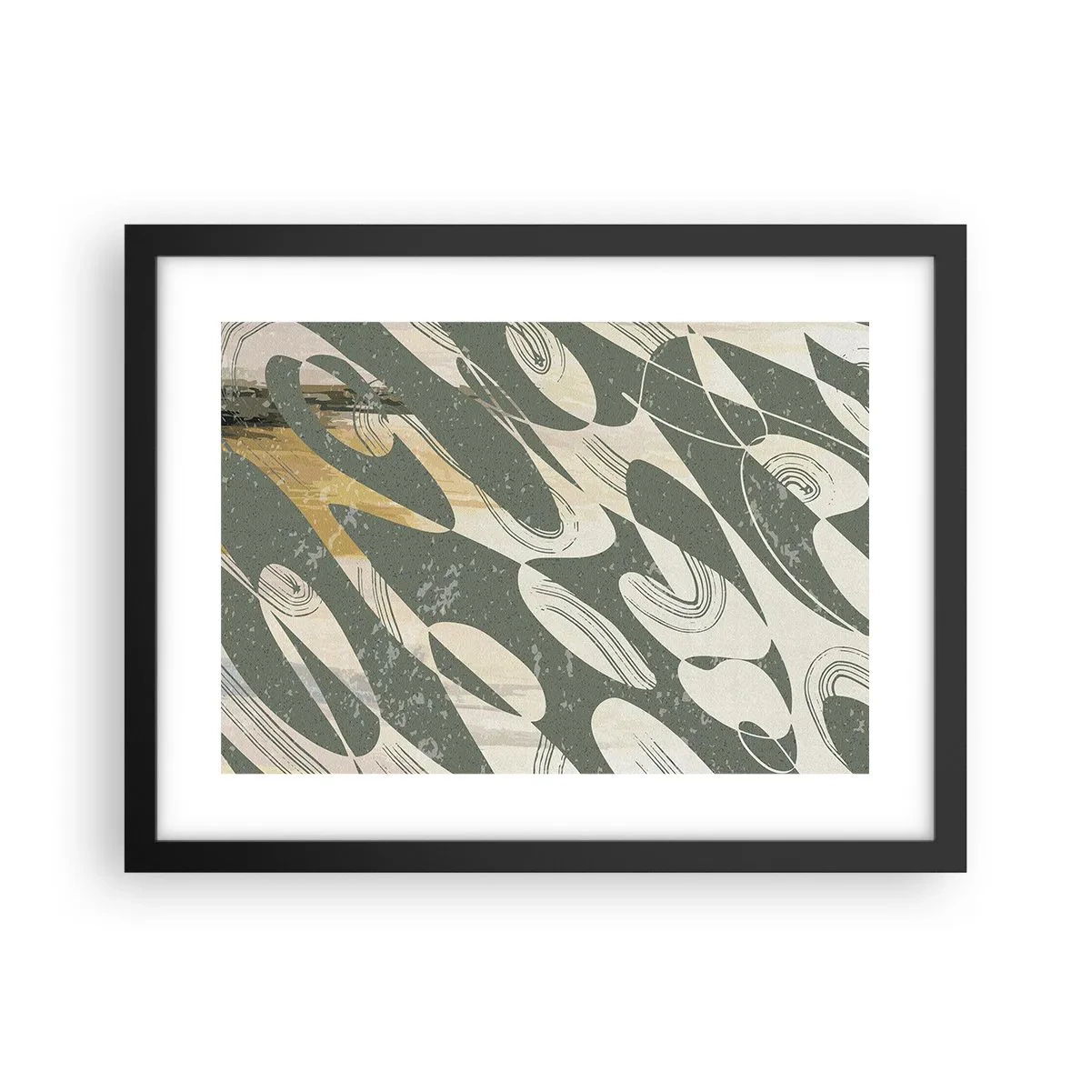 Plagát v čiernom ráme - Rytmizovaná abstrakcia - 40x30 cm