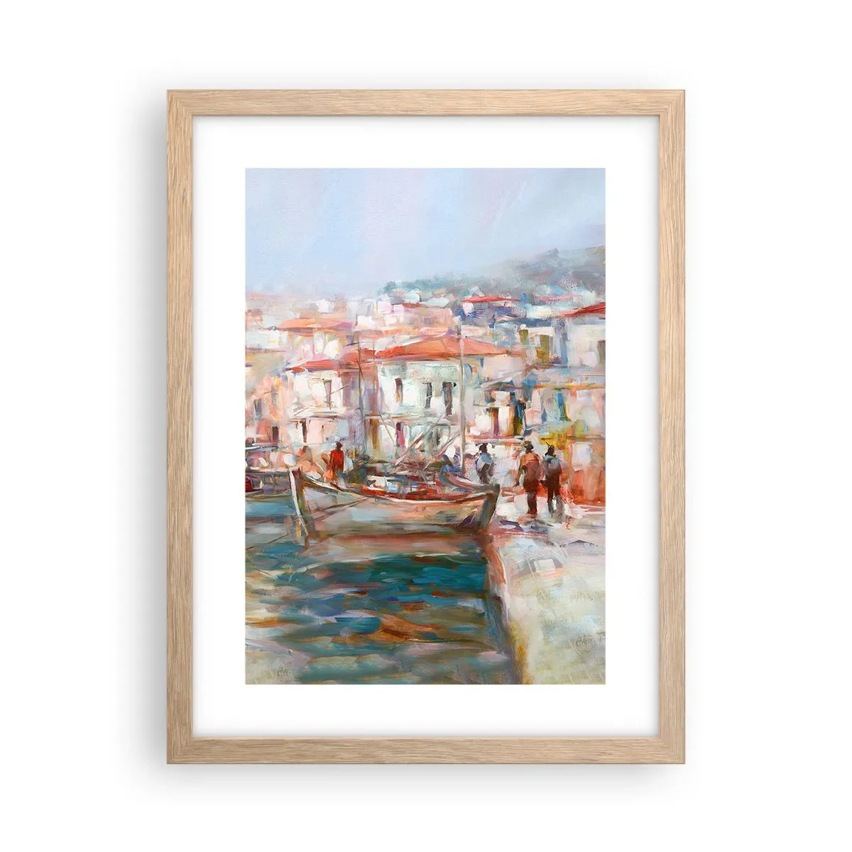 Plagát v ráme zo svetlého duba - Pastelová dovolenka - 30x40 cm