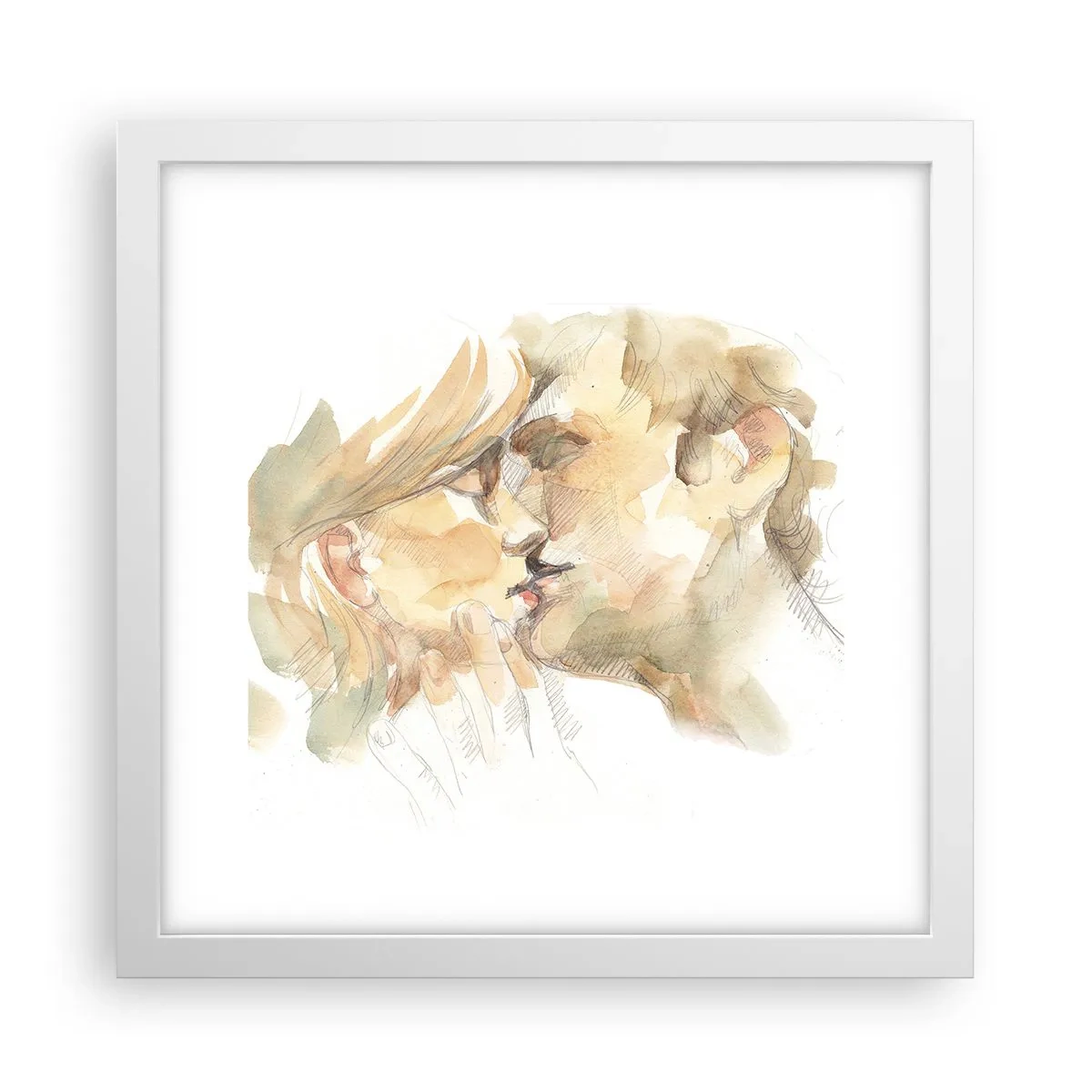 Plagát v bielom ráme - Nájdená polovica? - 30x30 cm