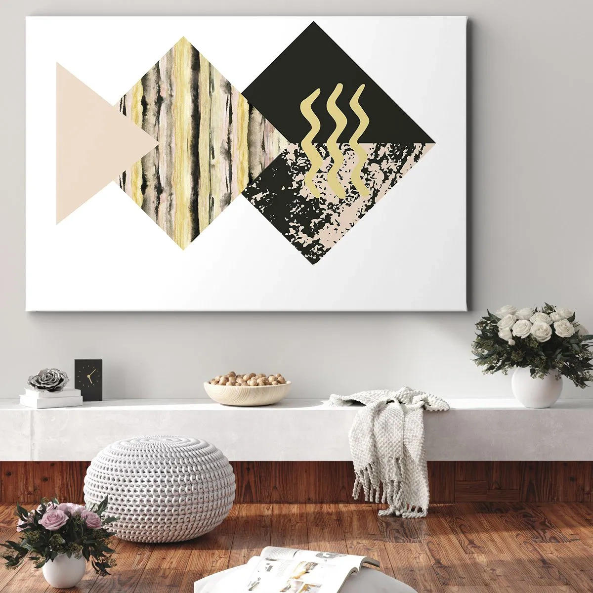 Obraz na plátne - Geometrické tvary s abstraktnými vzormi - 70x50cm - Nie je to tak jednoduché - Moderná nástenná dekorácia do obývacej izby a spálne ARTTOR