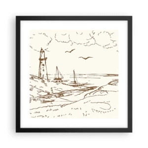 Plagát v čiernom ráme - Náčrt letných spomienok - 40x40 cm