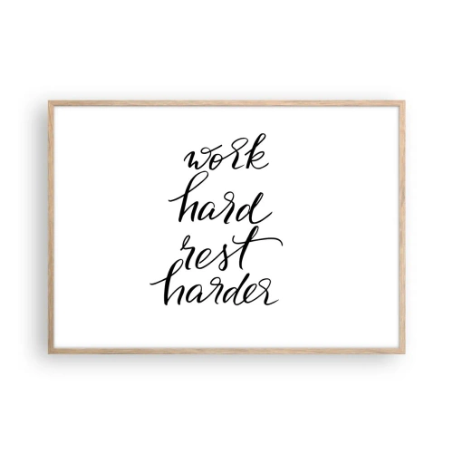 Plagát v ráme zo svetlého duba - Životná rovnováha - 100x70 cm