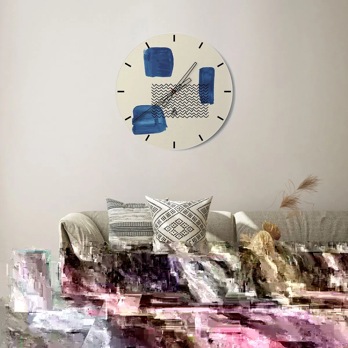 Nástenné hodiny - Abstraktné kvarteto - 40x40 cm