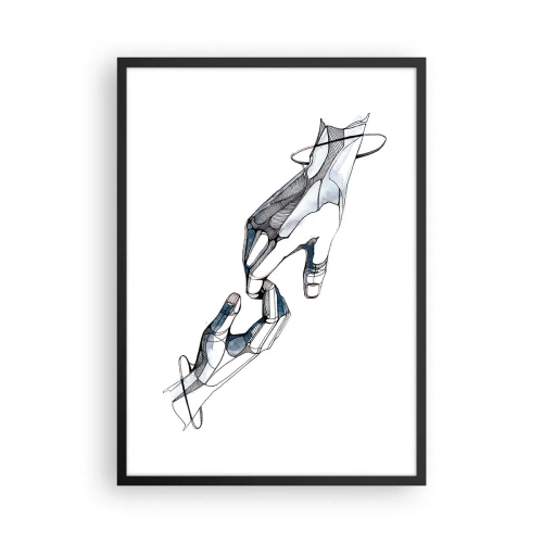 Plagát v čiernom ráme - Abstraktné ruky v umeleckej kompozícii čiar a farieb - 50x70cm - Dobré gesto - Moderná nástenná dekorácia do obývacej izby a spálne ARTTOR
