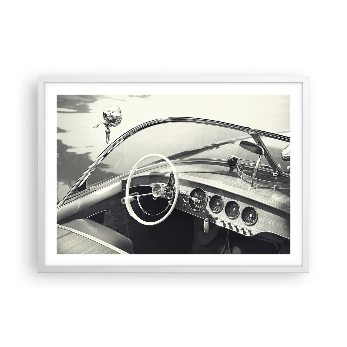 Plagát v bielom ráme - Počasie pre bohatých - 70x50 cm