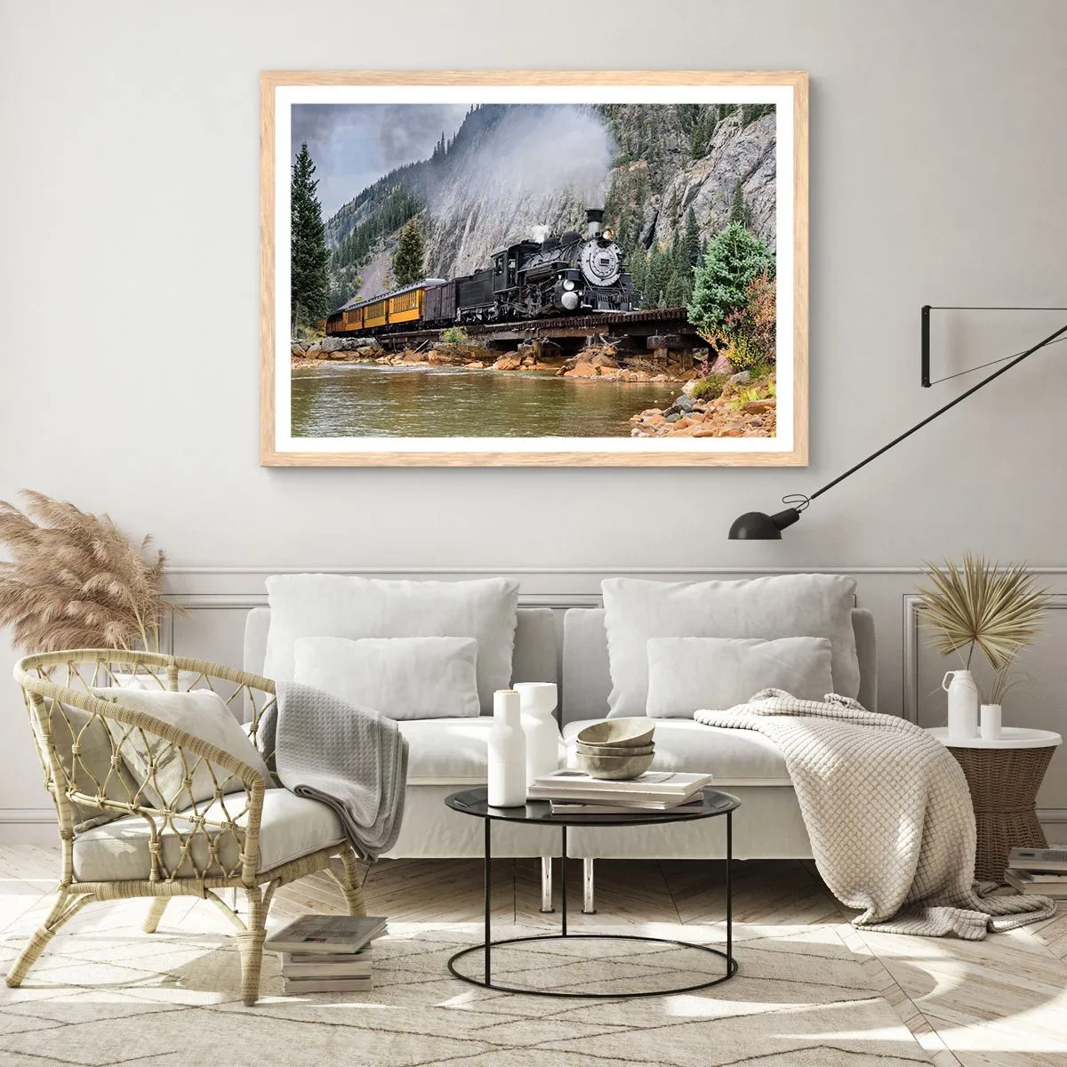 Plagát v ráme zo svetlého duba - A kam to? Kam? - 100x70 cm