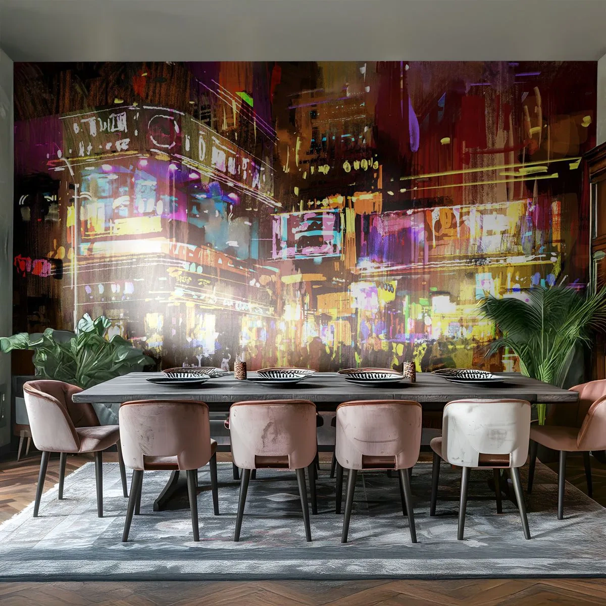 Fototapeta Premium Canvas - V mori svetla - Mesto, Architektúra, Nočný život - 300x210 cm