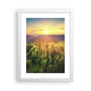 Plagát v bielom ráme - Vrcholky a vrcholy - 30x40 cm