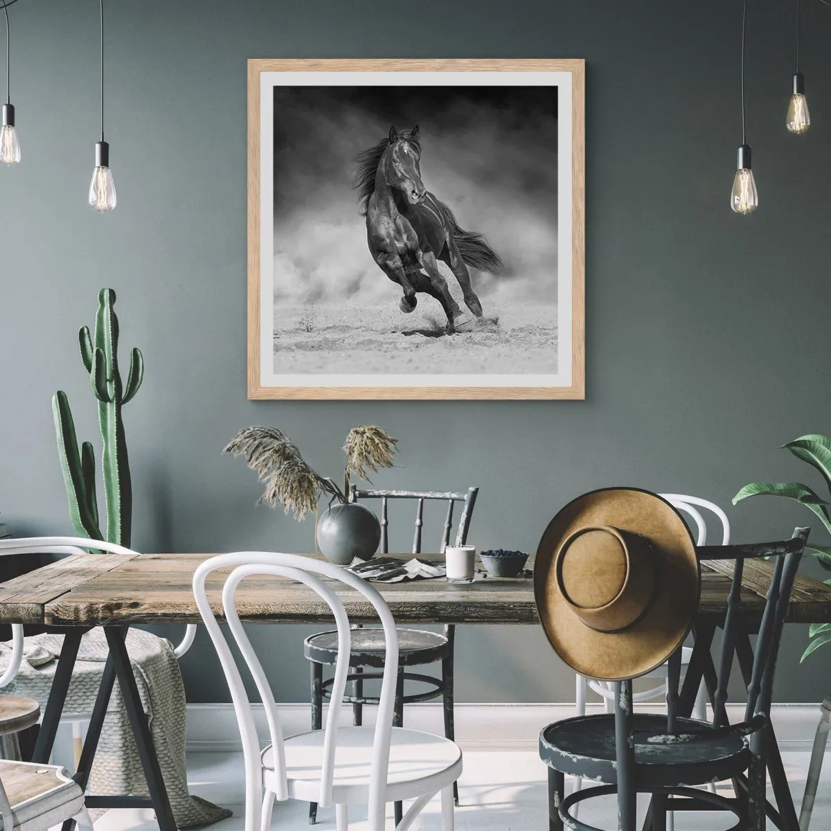 Plagát v ráme zo svetlého duba - Hodné samotného emira - 60x60 cm