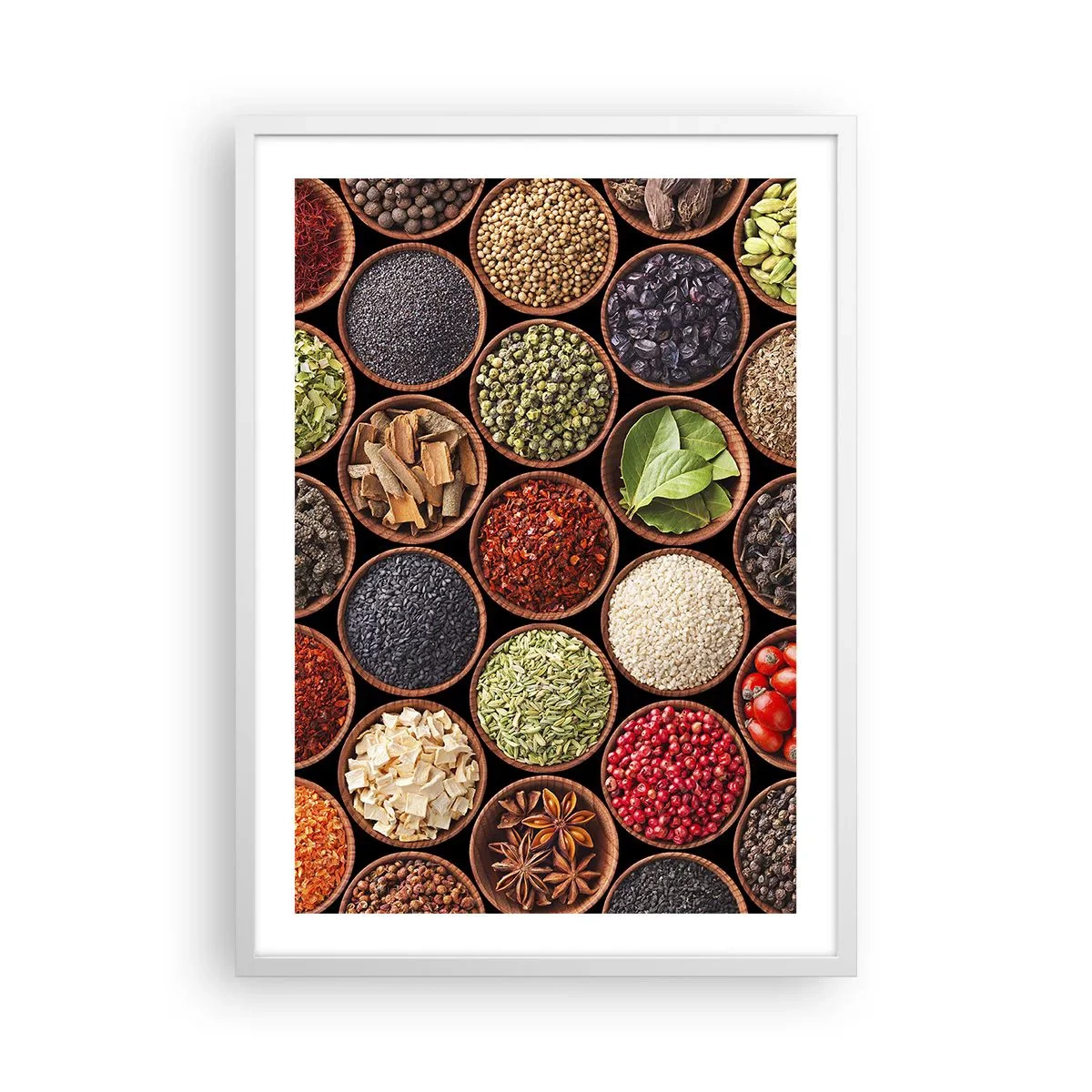 Plagát v bielom ráme - Všetky chute sveta - 50x70 cm
