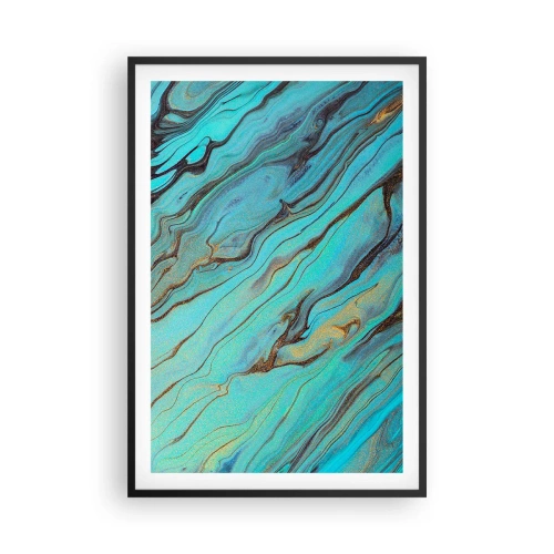 Plagát v čiernom ráme - Tyrkysový príliv - 61x91 cm
