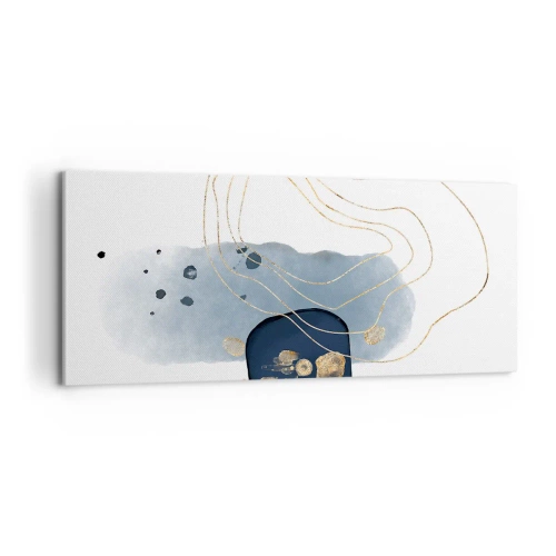 Obraz na plátne - Modro-zlatá fantázia - 100x40 cm