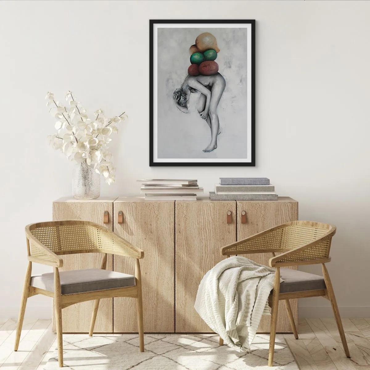 Plagát v čiernom ráme - Ťarcha života - 50x70cm - Bremeno života - Moderná nástenná dekorácia do obývacej izby a spálne ARTTOR
