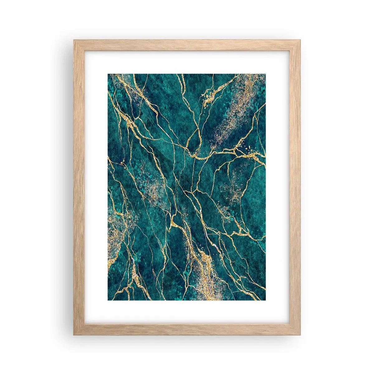 Plagát v ráme zo svetlého duba - Zlatá žila - 30x40 cm