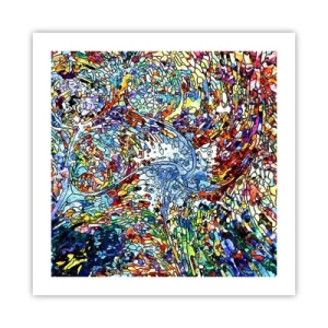 Plagát - Vitráž s kvapkami - 50x50 cm