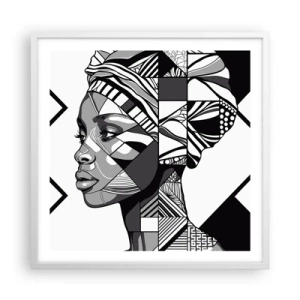 Plagát v bielom ráme - Etnický portrét - 60x60 cm