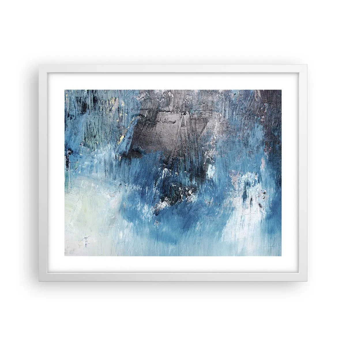 Plagát v bielom ráme - Rapsódia v modrom - 50x40 cm