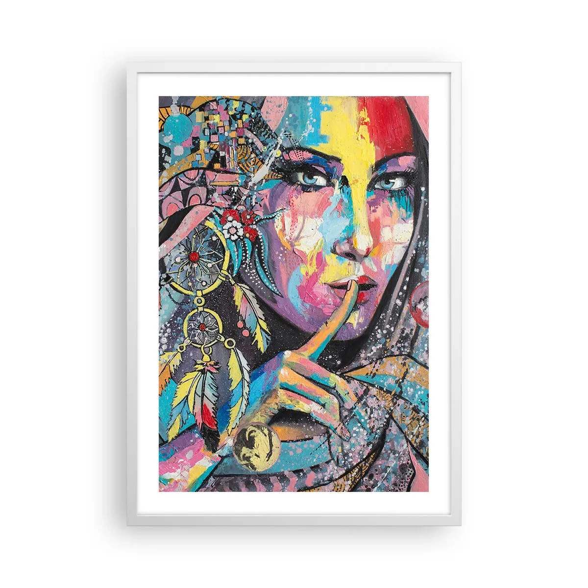 Plagát v bielom ráme - Mlč, než pochopíš - 50x70 cm