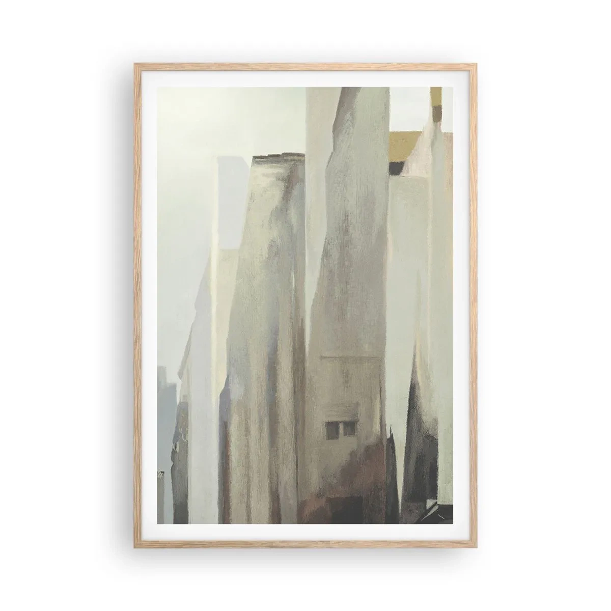 Plagát v ráme zo svetlého duba - Sen o meste - 70x100 cm