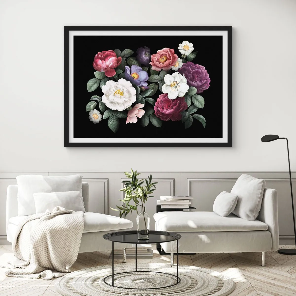 Plagát v čiernom ráme - Z anglickej záhrady - 70x50 cm
