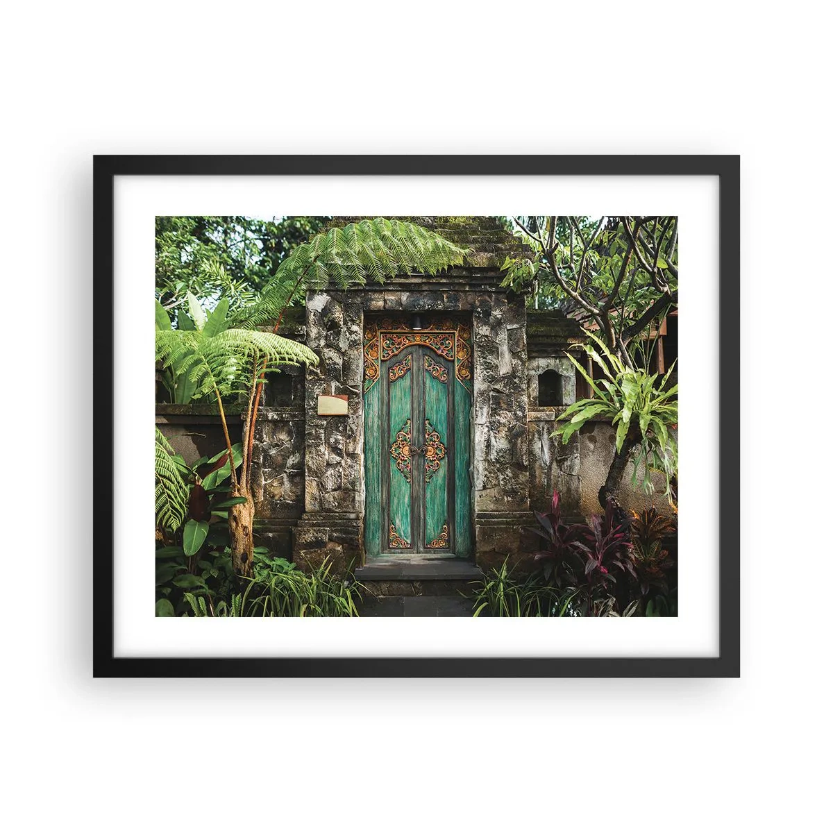 Plagát v čiernom ráme - Dvere do exotického sveta - 50x40 cm