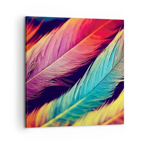 Obraz na plátne - Operená dúha - 60x60 cm