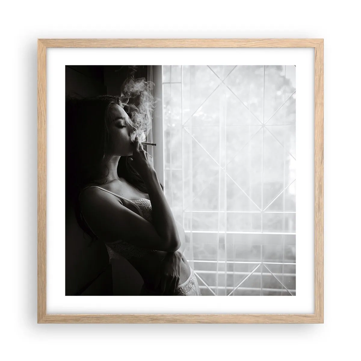 Plagát v ráme zo svetlého duba - Zmyselný okamih - 50x50 cm