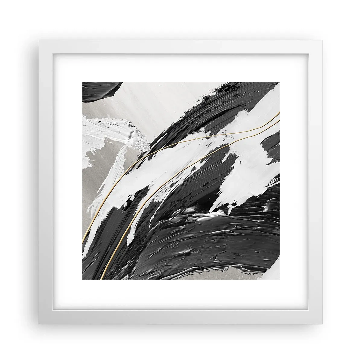 Plagát v bielom ráme - Veľkorysá abstrakcia - 30x30 cm