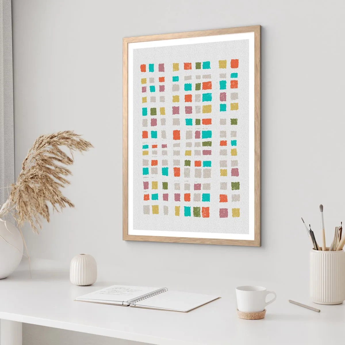 Plagát v ráme zo svetlého duba - Neznáma hra - 50x70 cm
