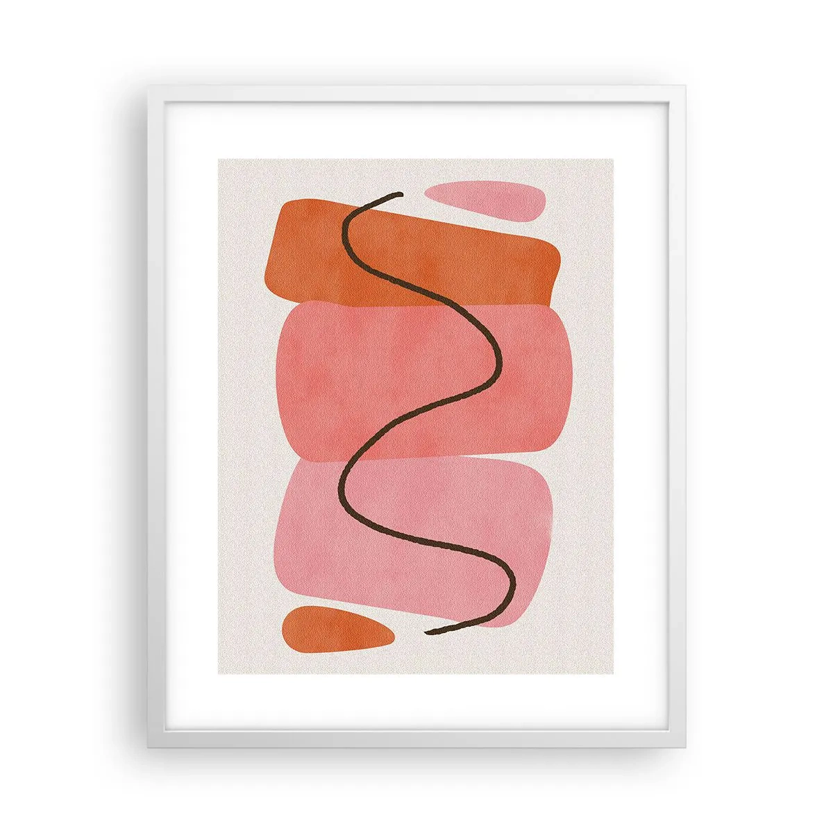 Plagát v bielom ráme - Jemný pohyb foriem - 40x50 cm
