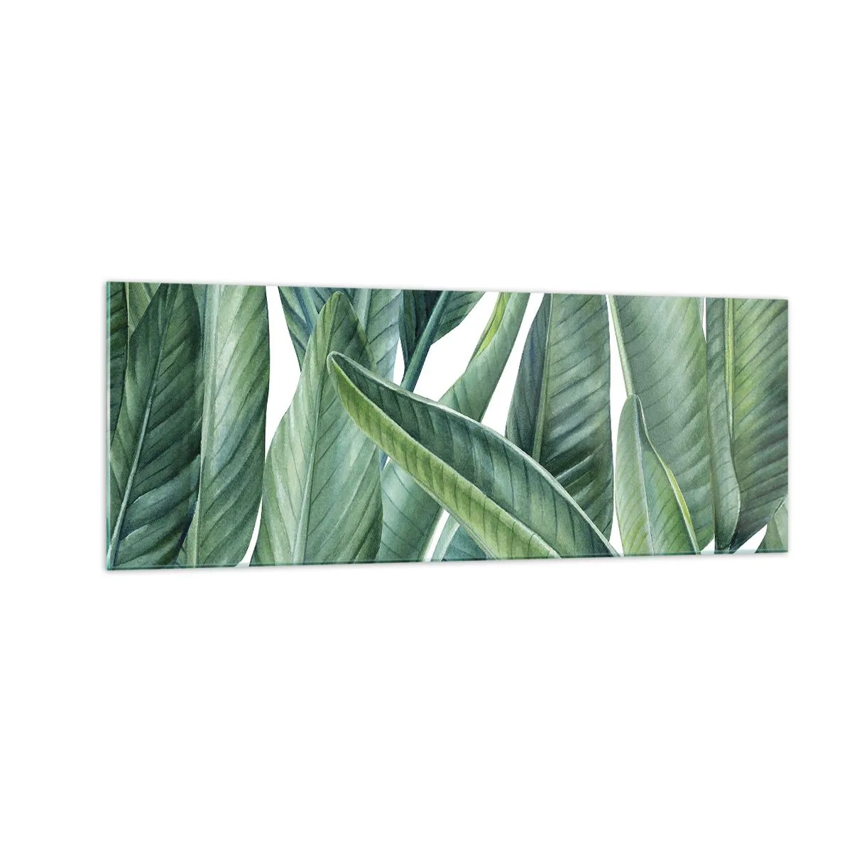 Obraz na skle - Proste zelená - 140x50 cm