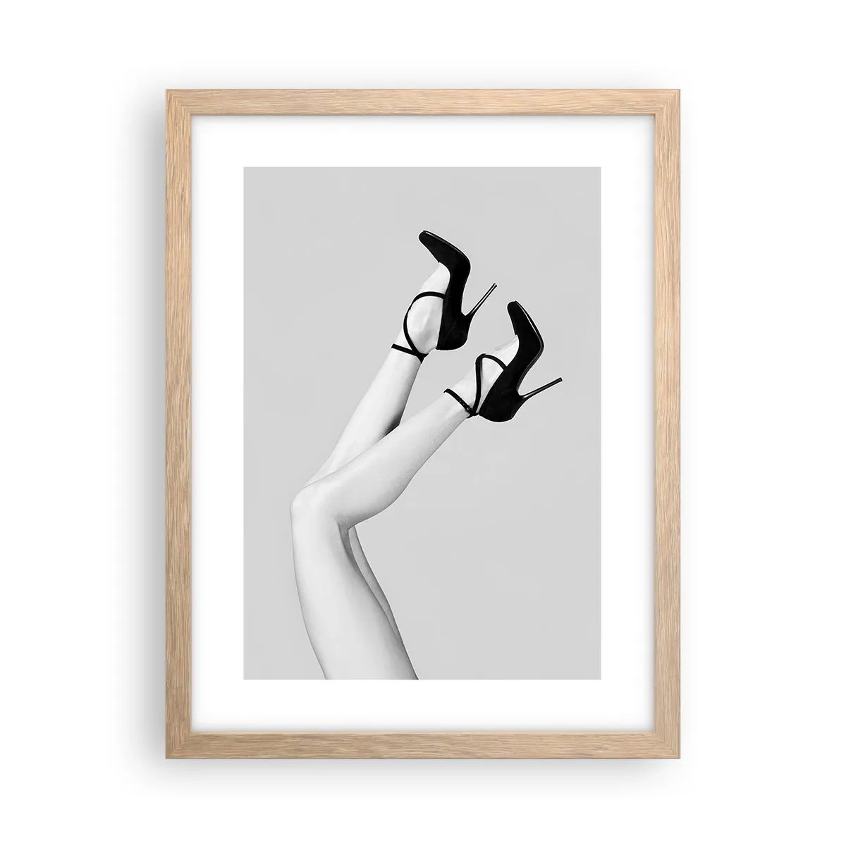 Plagát v ráme zo svetlého duba - Hore nohami - 30x40 cm