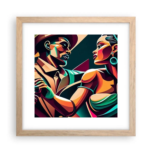 Plagát v ráme zo svetlého duba - V rytme srdca - 30x30 cm