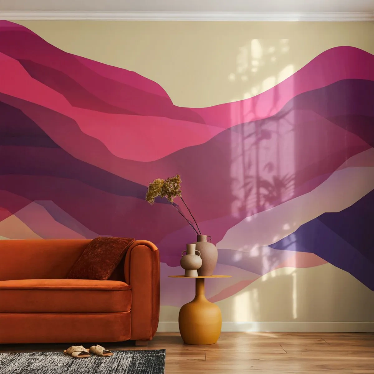 Samolepiaca Fototapeta Deluxe Sticker - Fialové vlny - Abstrakcia, Kus, Moderné umenie - 250x175 cm