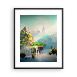 Plagát v čiernom ráme - Uprostred neba - šťastné ostrovy - 40x50 cm