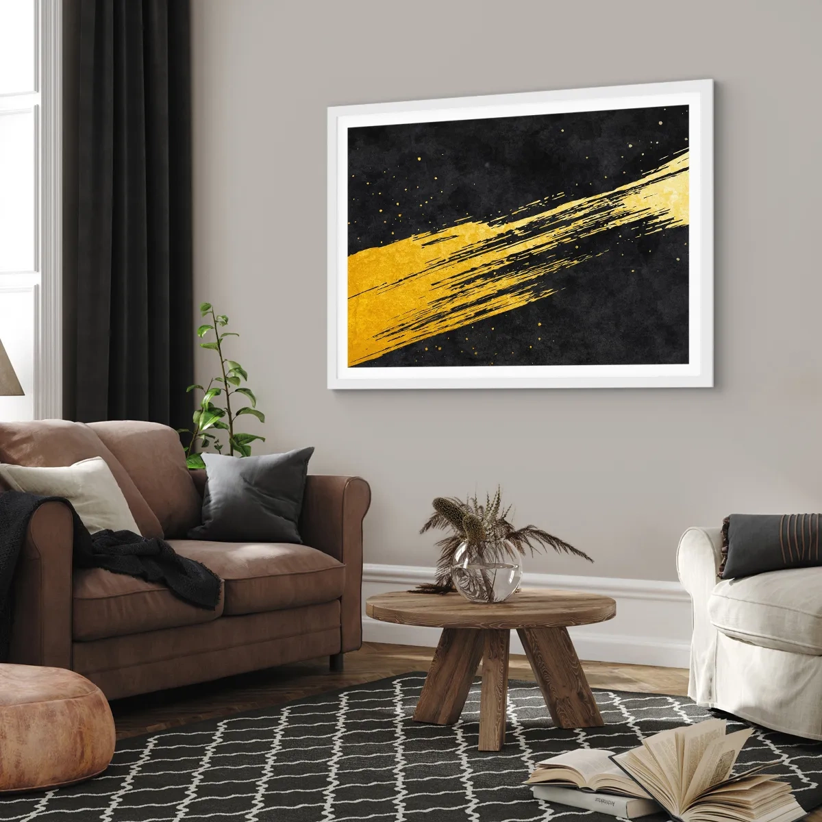 Plagát v bielom ráme - Skok do hyperpriestoru - 100x70 cm